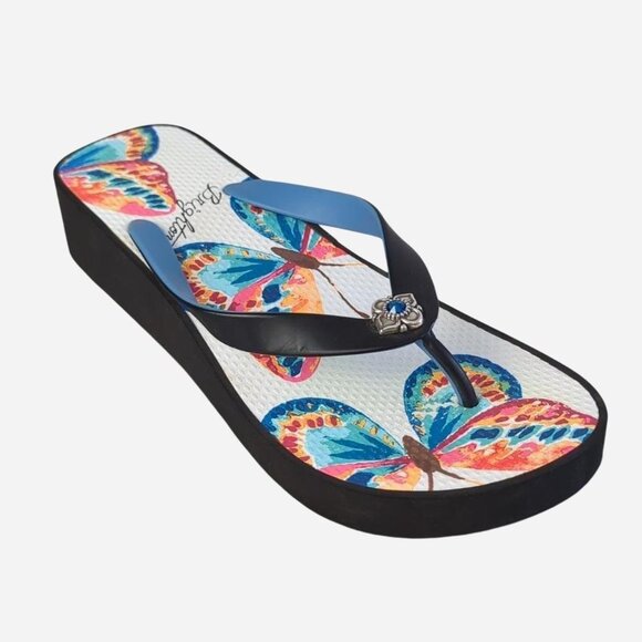 Brighton Flit Butterfly Platform Flip Flop Sandals Multicolor l Size 9 - Picture 3 of 8